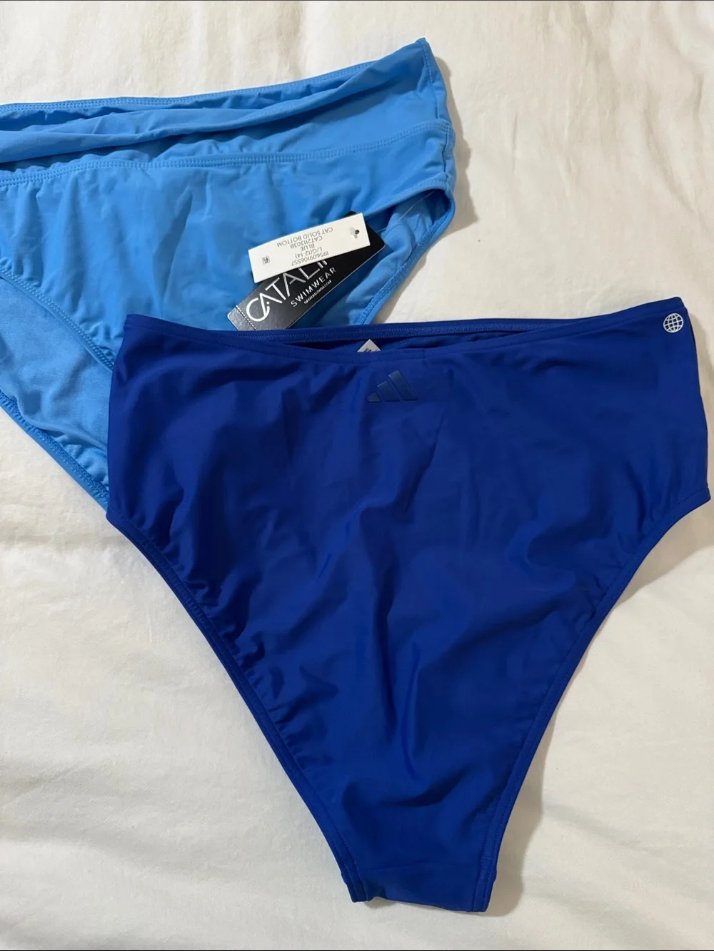 adidas Two-Pair Blue Bikini Bottoms - Light & Deep Blue